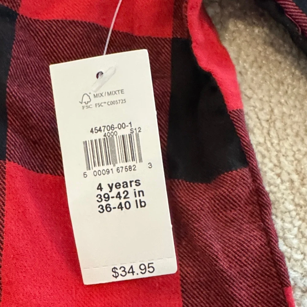 GAP Red and Black Plaid Button-Down Shirt for Kids